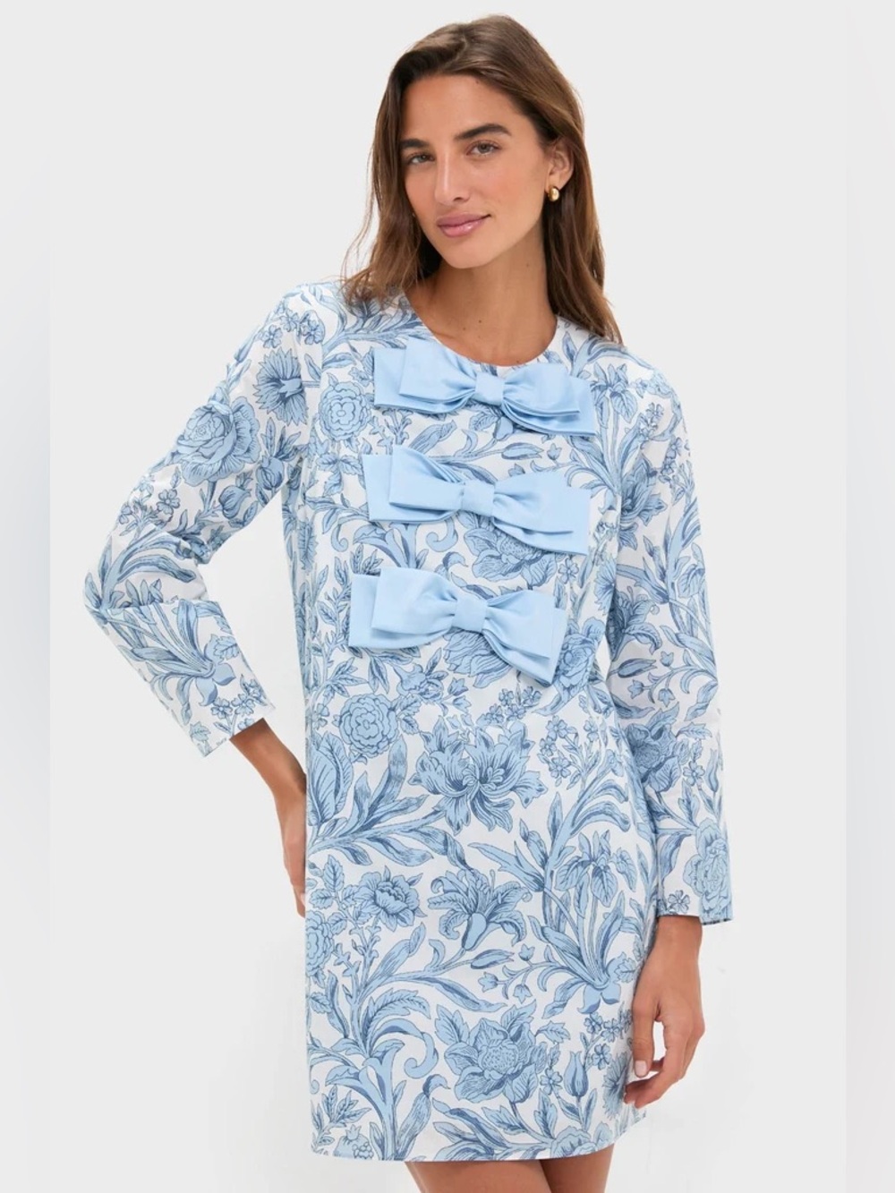 Hyacinth House Blue Chintz Clarice Bows Dress, Size XL